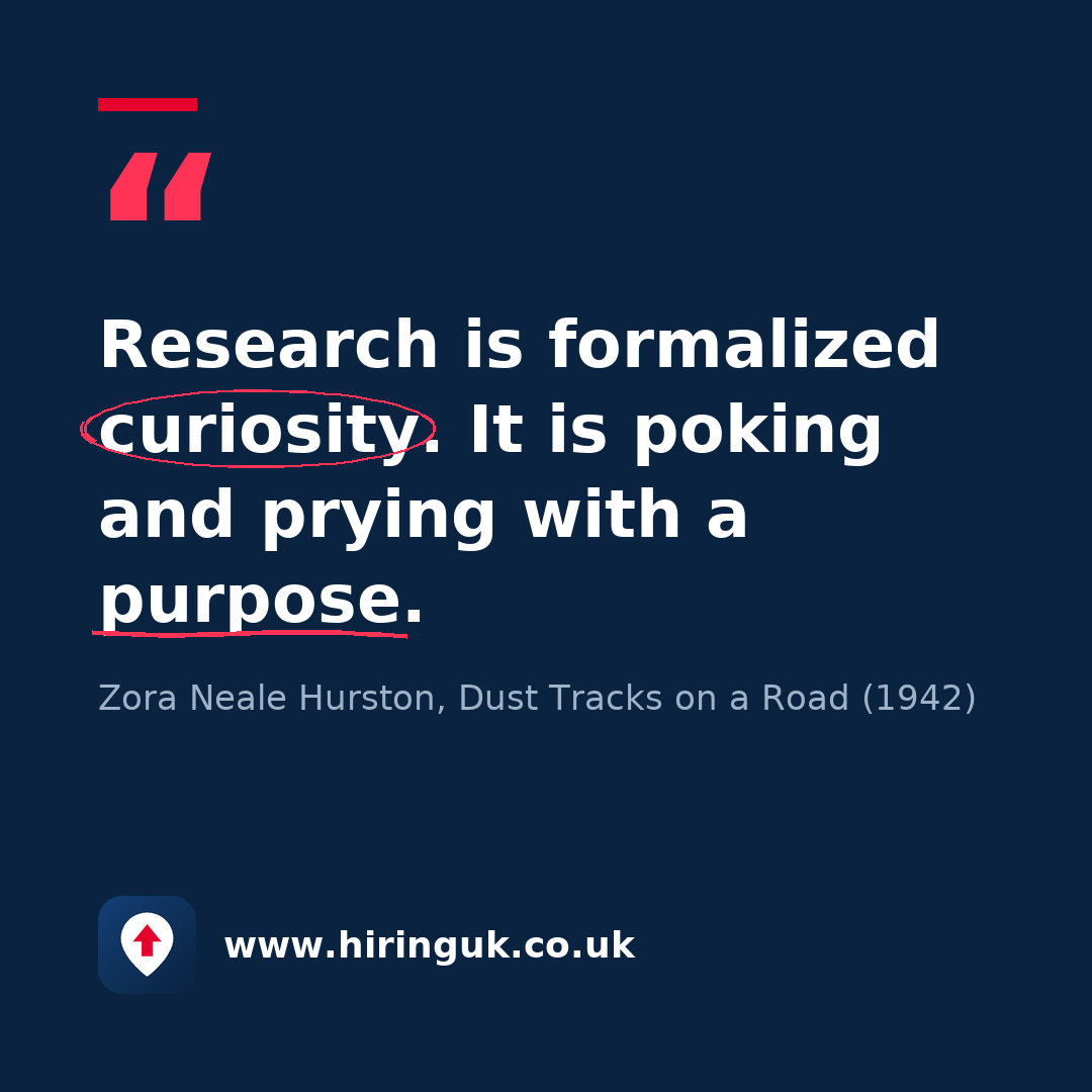 Quote card: Research is formalized curiosity. It is poking and prying with a purpose.