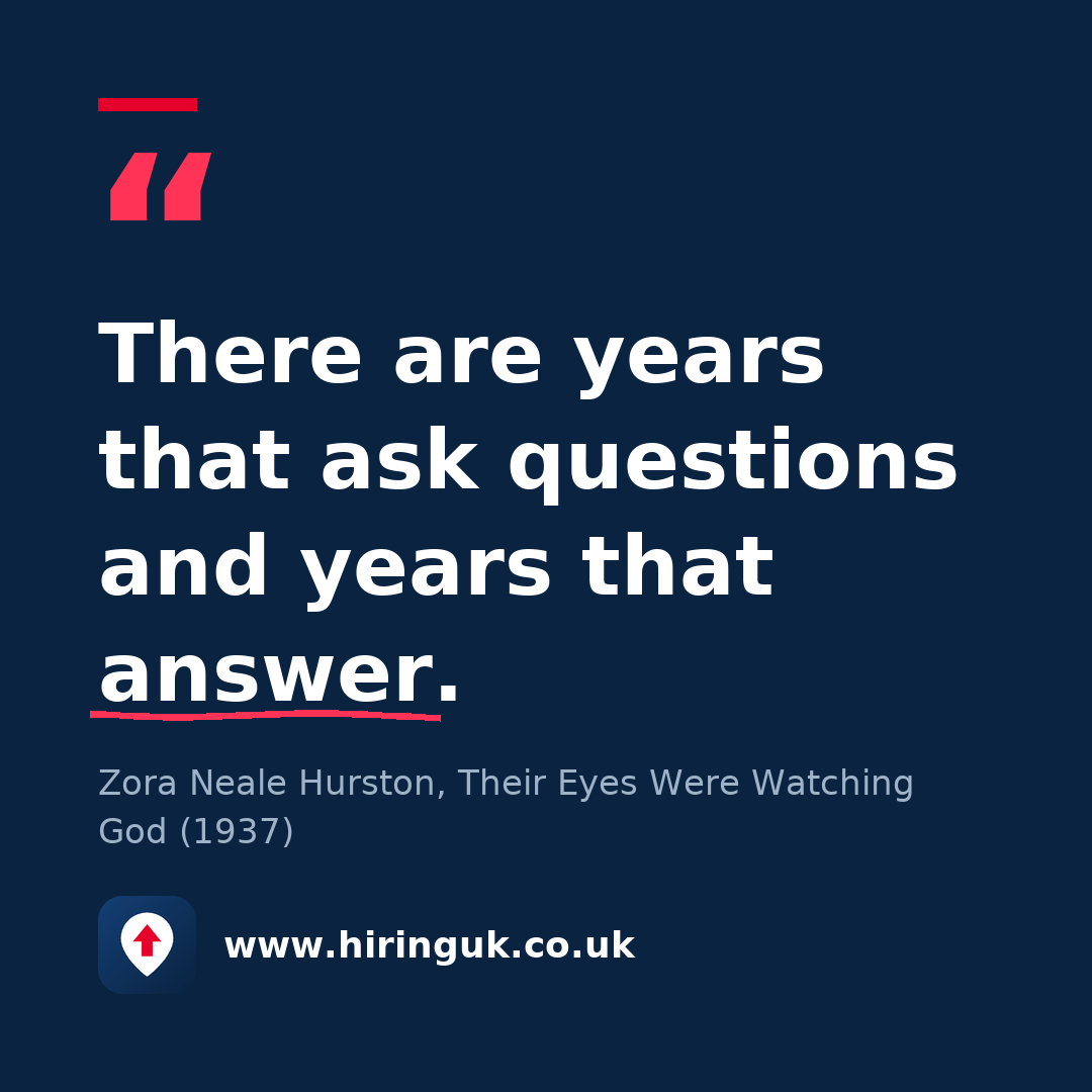 Quote card: There are years that ask questions and years that answer.