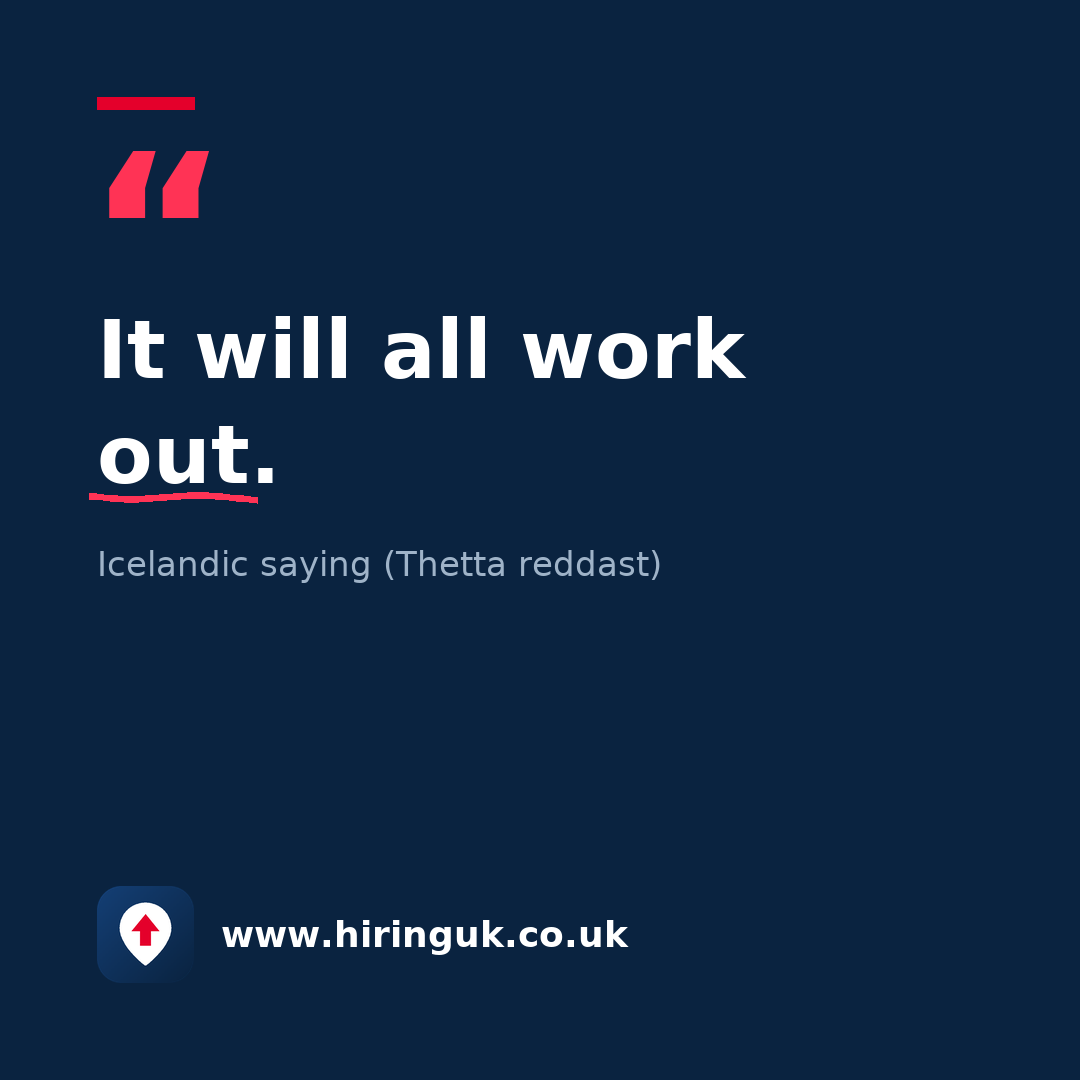 Quote card: It will all work out.
