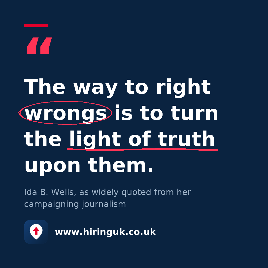 Quote card: The way to right wrongs is to turn the light of truth upon them.
