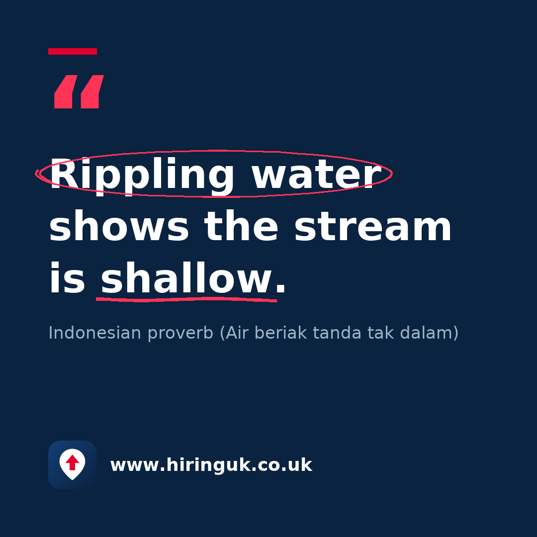 Quote card: Rippling water shows the stream is shallow.