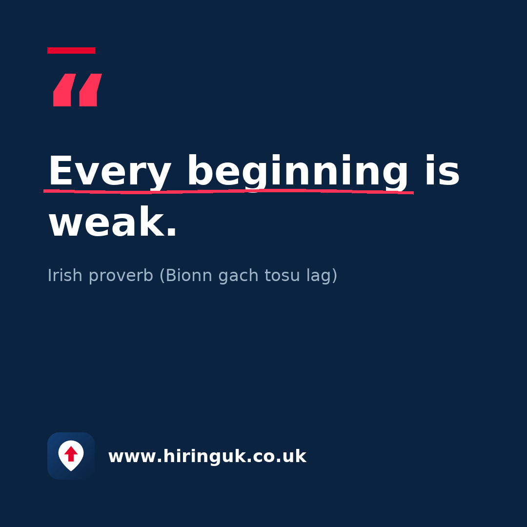 Quote card: Every beginning is weak.