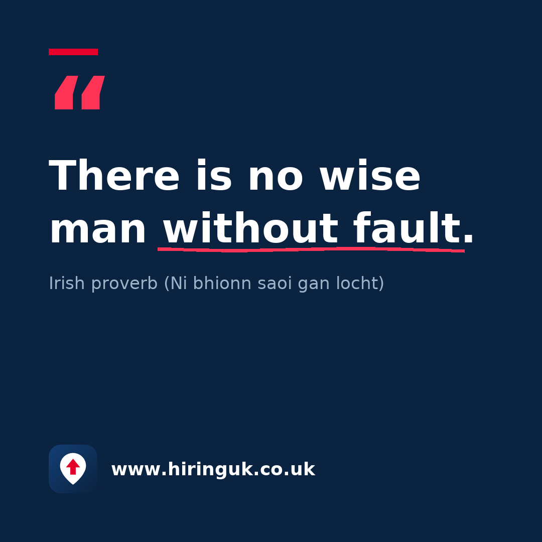 Quote card: There is no wise man without fault.