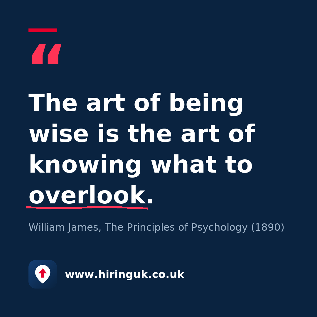 Quote card: The art of being wise is the art of knowing what to overlook.