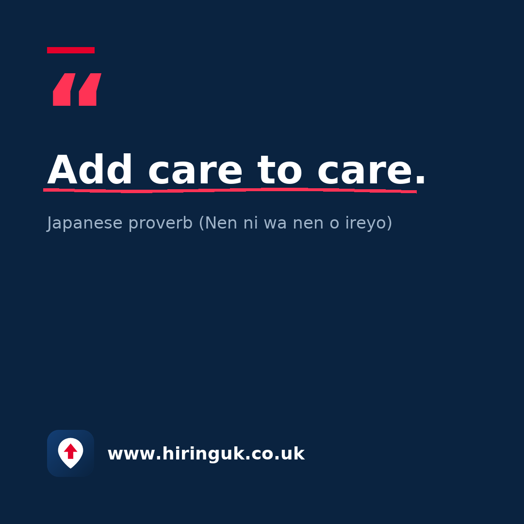 Quote card: Add care to care.