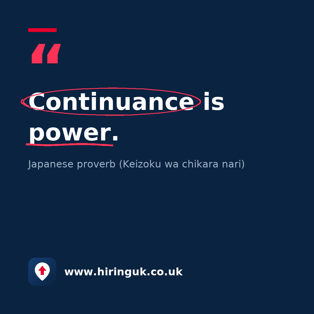 Quote card: Continuance is power.