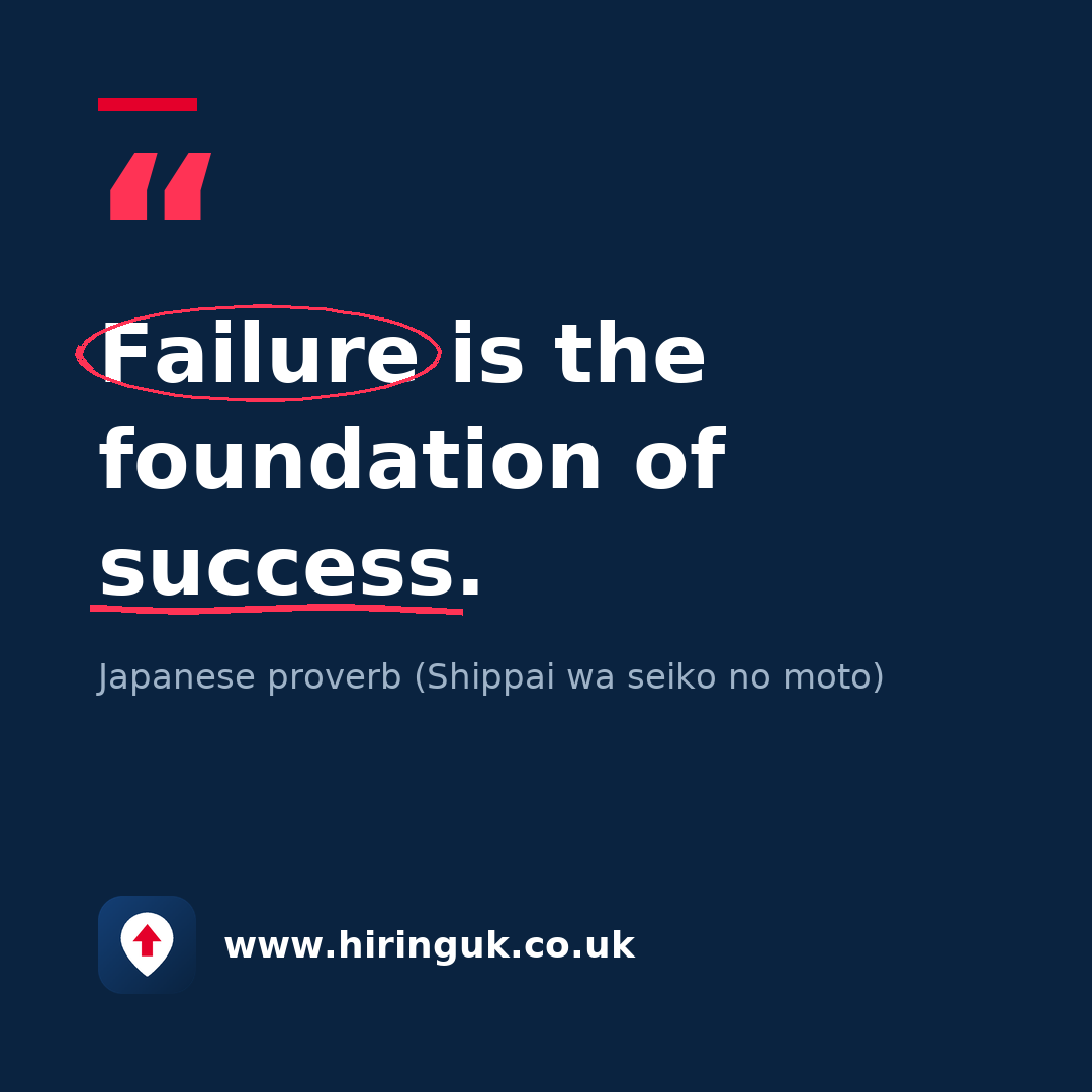 Quote card: Failure is the foundation of success.