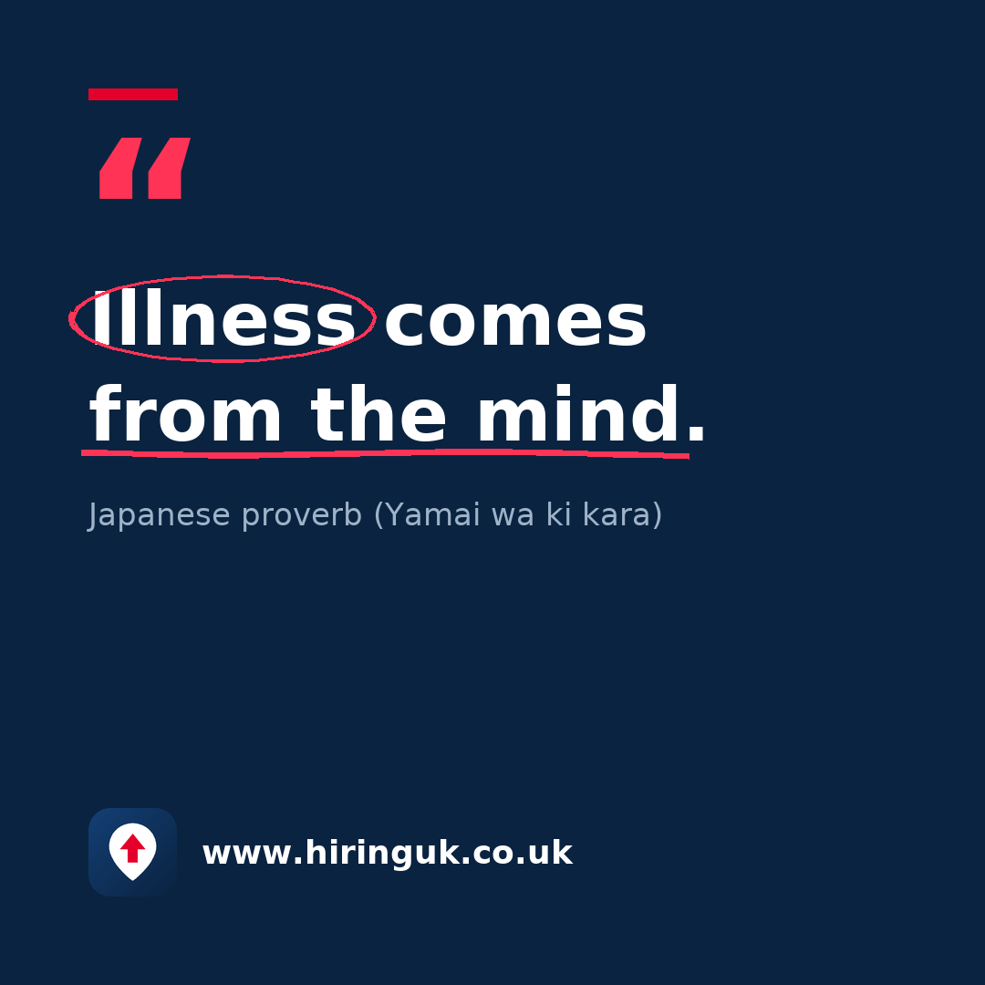 Quote card: Illness comes from the mind.
