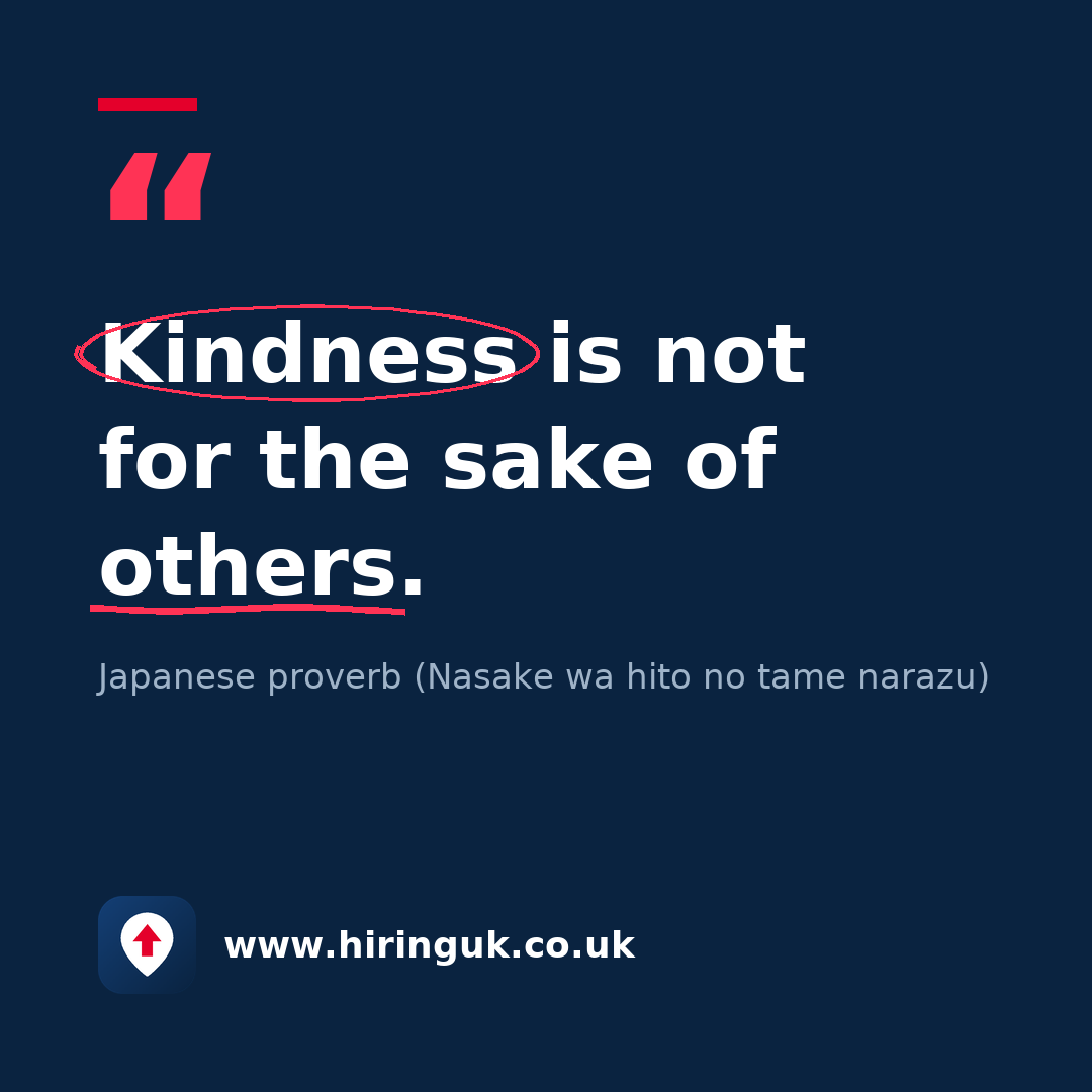 Quote card: Kindness is not for the sake of others.