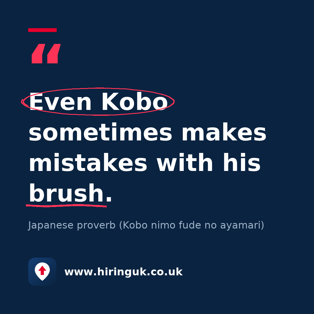 Quote card: Even Kobo sometimes makes mistakes with his brush.