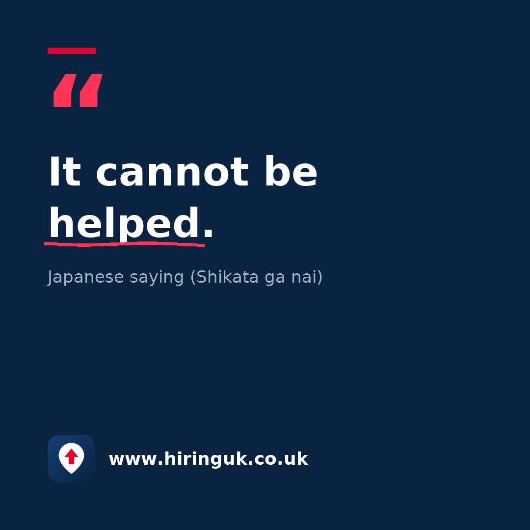 Quote card: It cannot be helped.