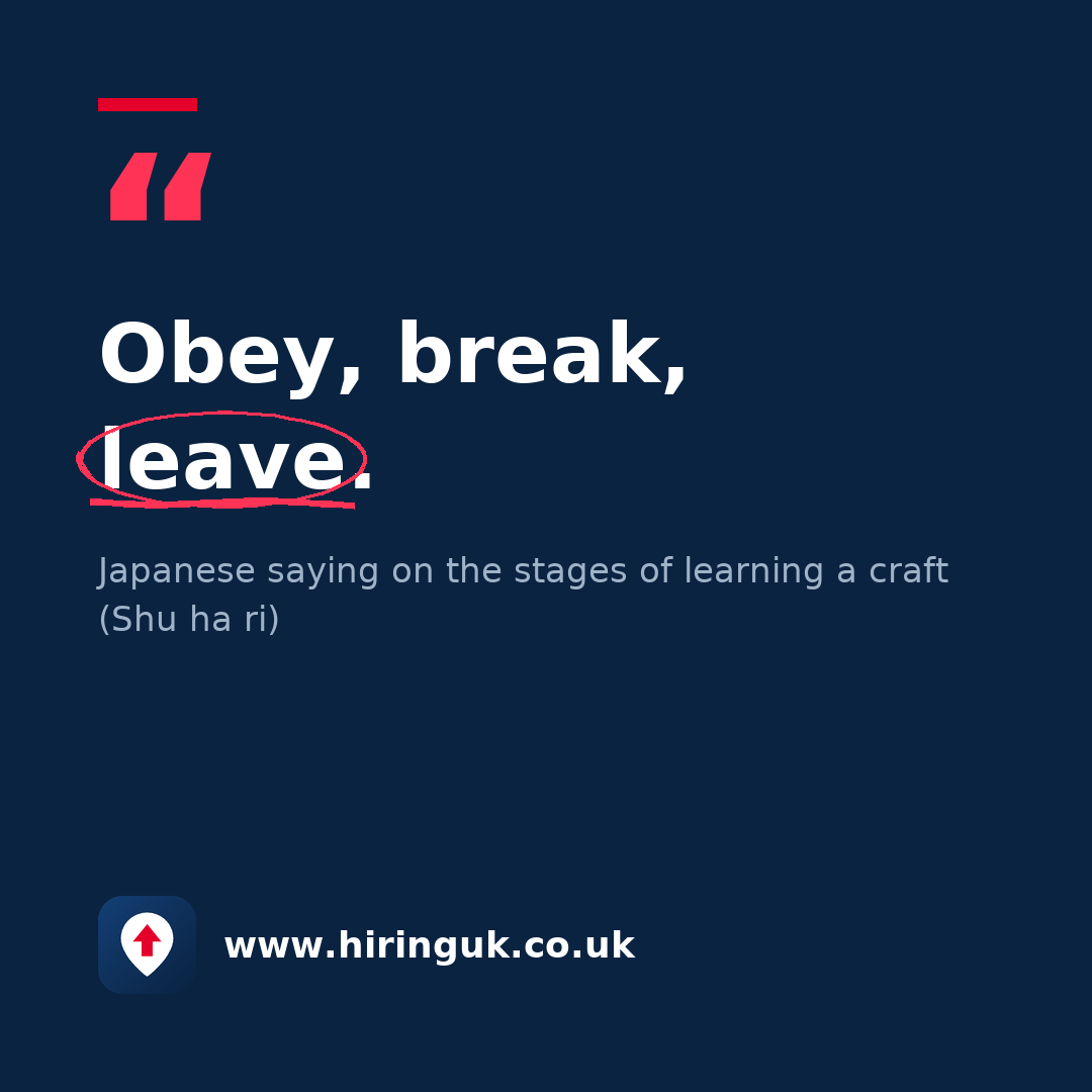 Quote card: Obey, break, leave.