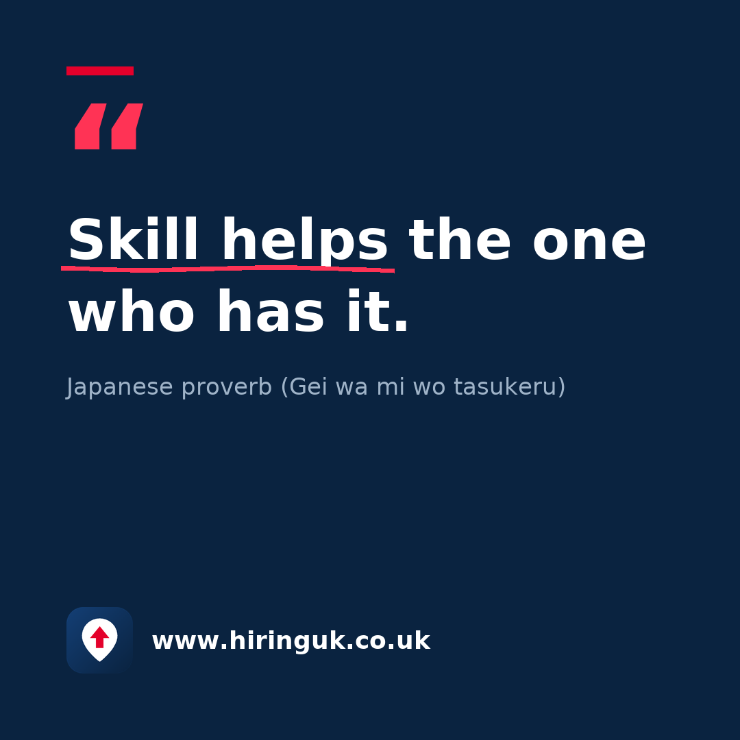 Quote card: Skill helps the one who has it.