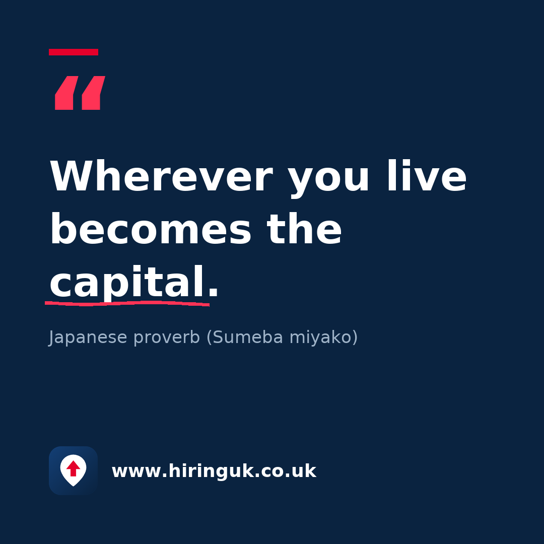Quote card: Wherever you live becomes the capital.