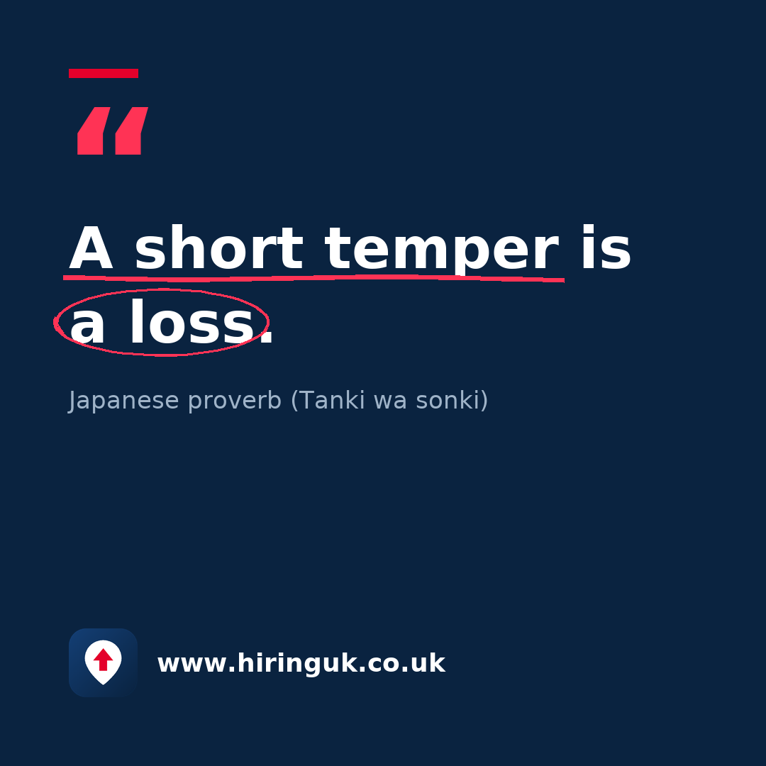Quote card: A short temper is a loss.