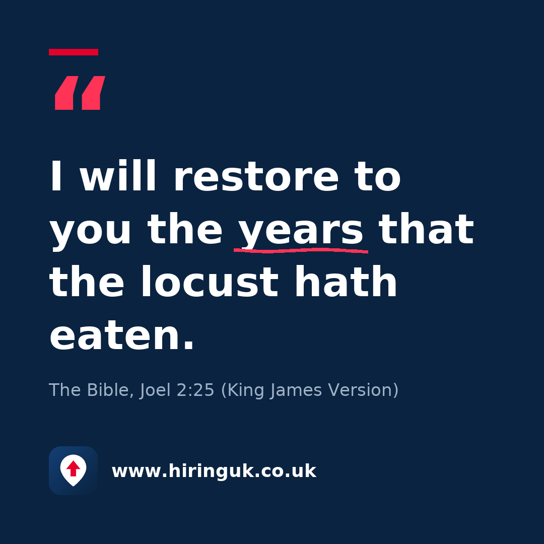 Quote card: I will restore to you the years that the locust hath eaten.