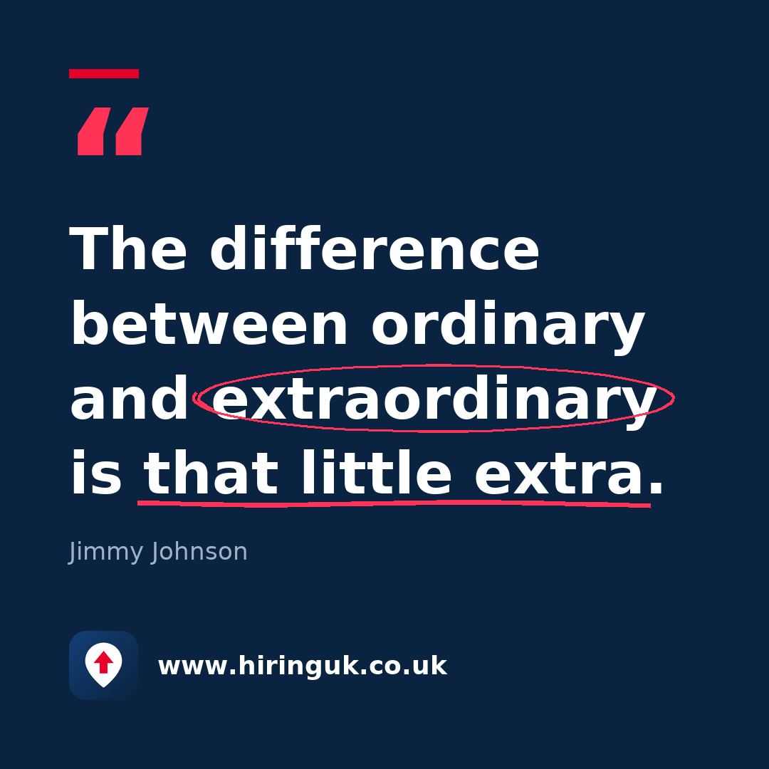 Quote card: The difference between ordinary and extraordinary is that little extra.