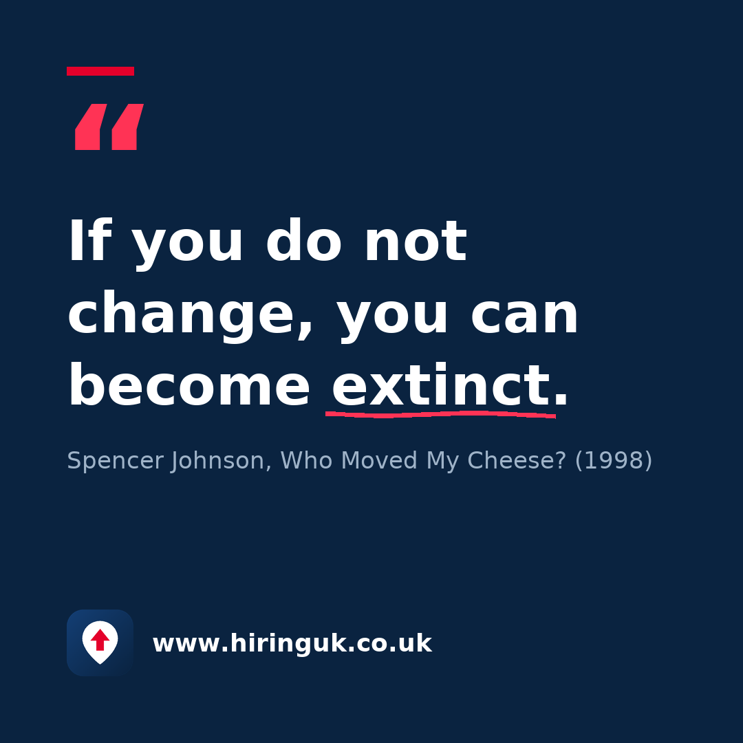 Quote card: If you do not change, you can become extinct.
