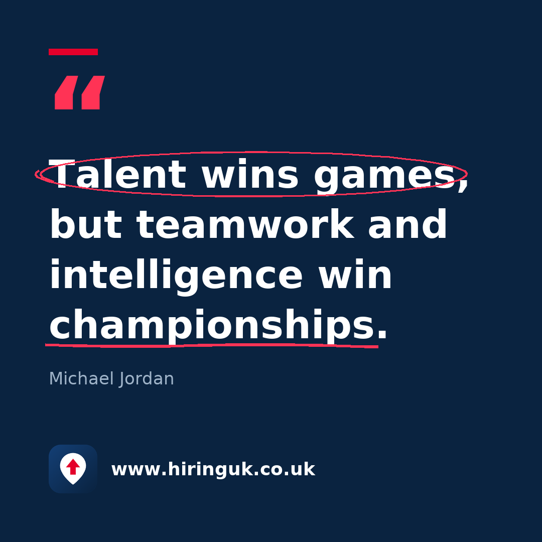 Quote card: Talent wins games, but teamwork and intelligence win championships.