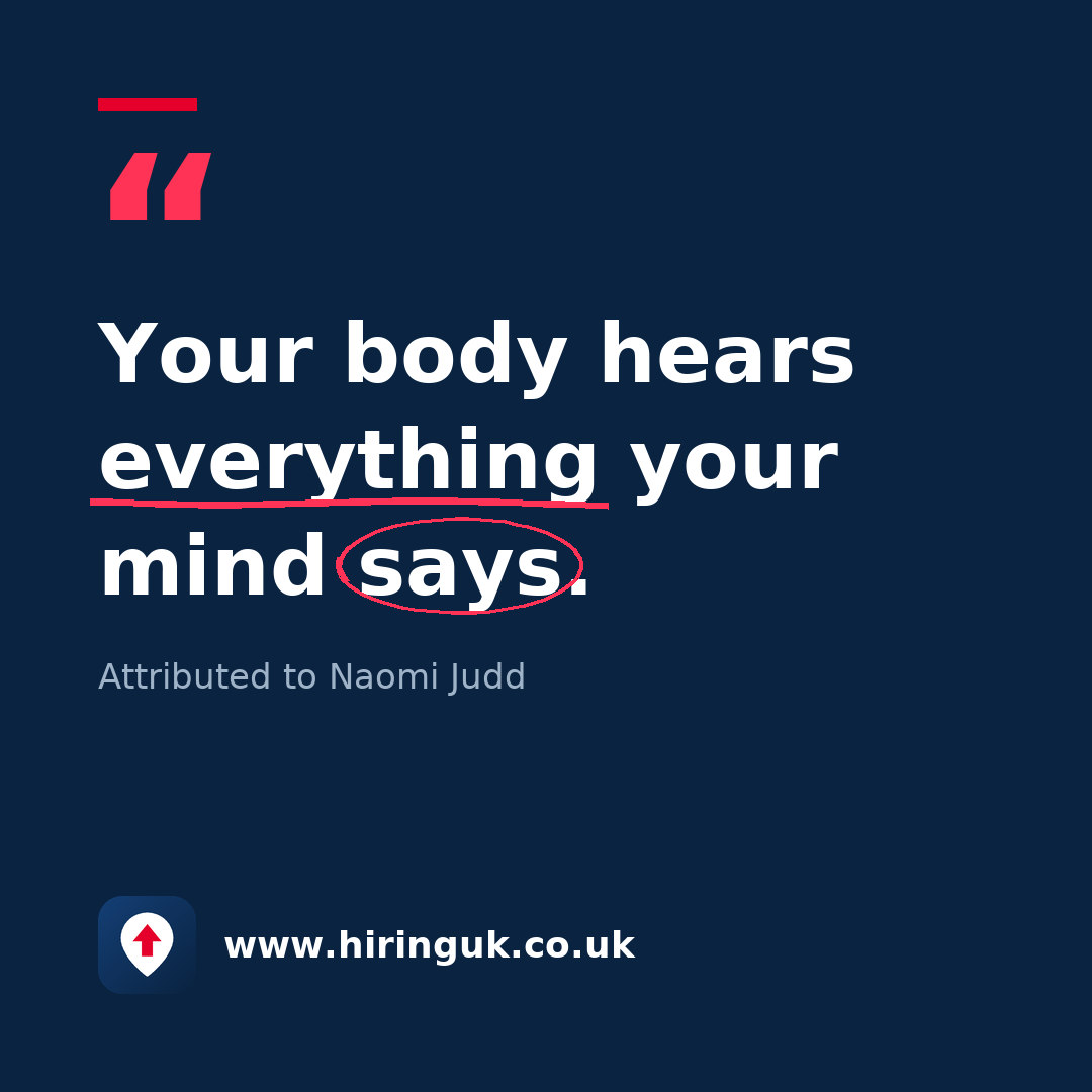Quote card: Your body hears everything your mind says.