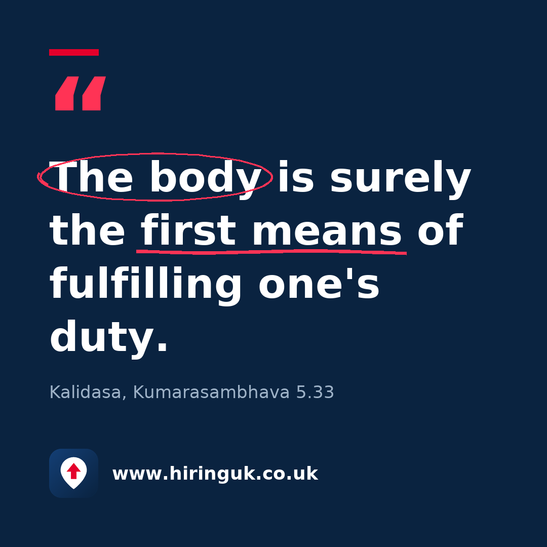 Quote card: The body is surely the first means of fulfilling one's duty.