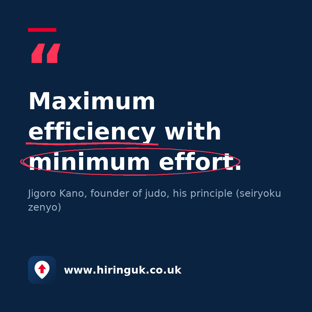 Quote card: Maximum efficiency with minimum effort.