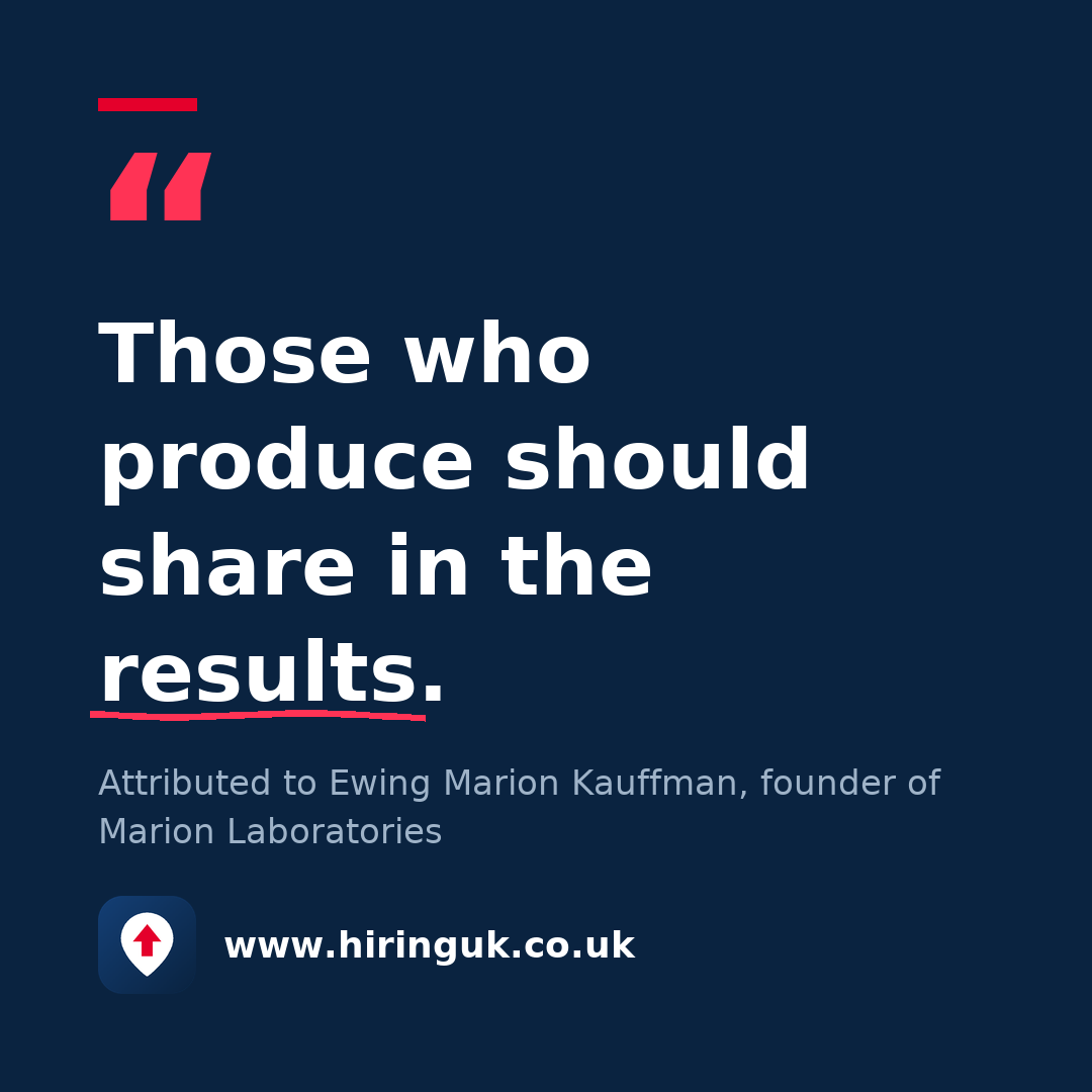 Quote card: Those who produce should share in the results.
