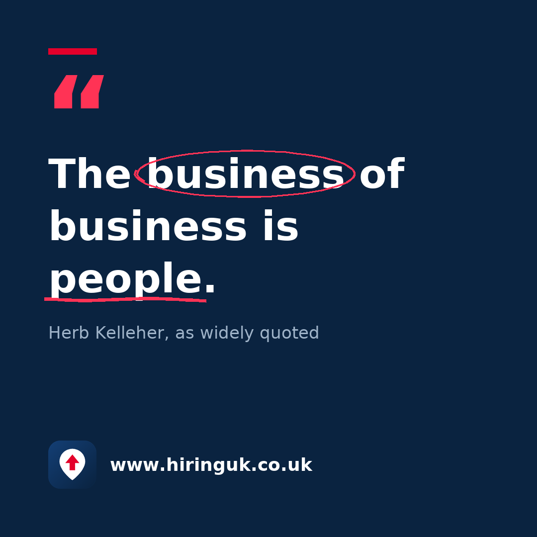 Quote card: The business of business is people.
