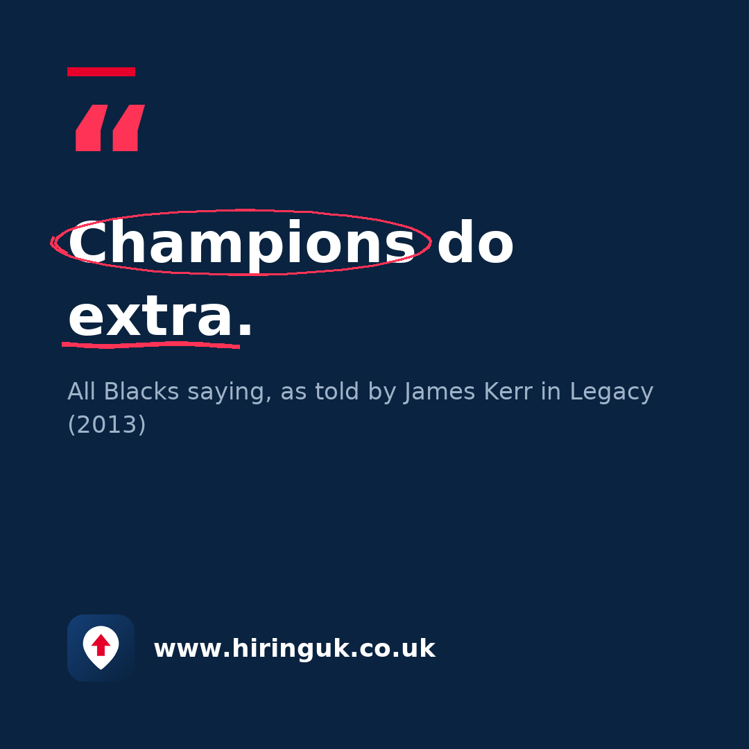 Quote card: Champions do extra.