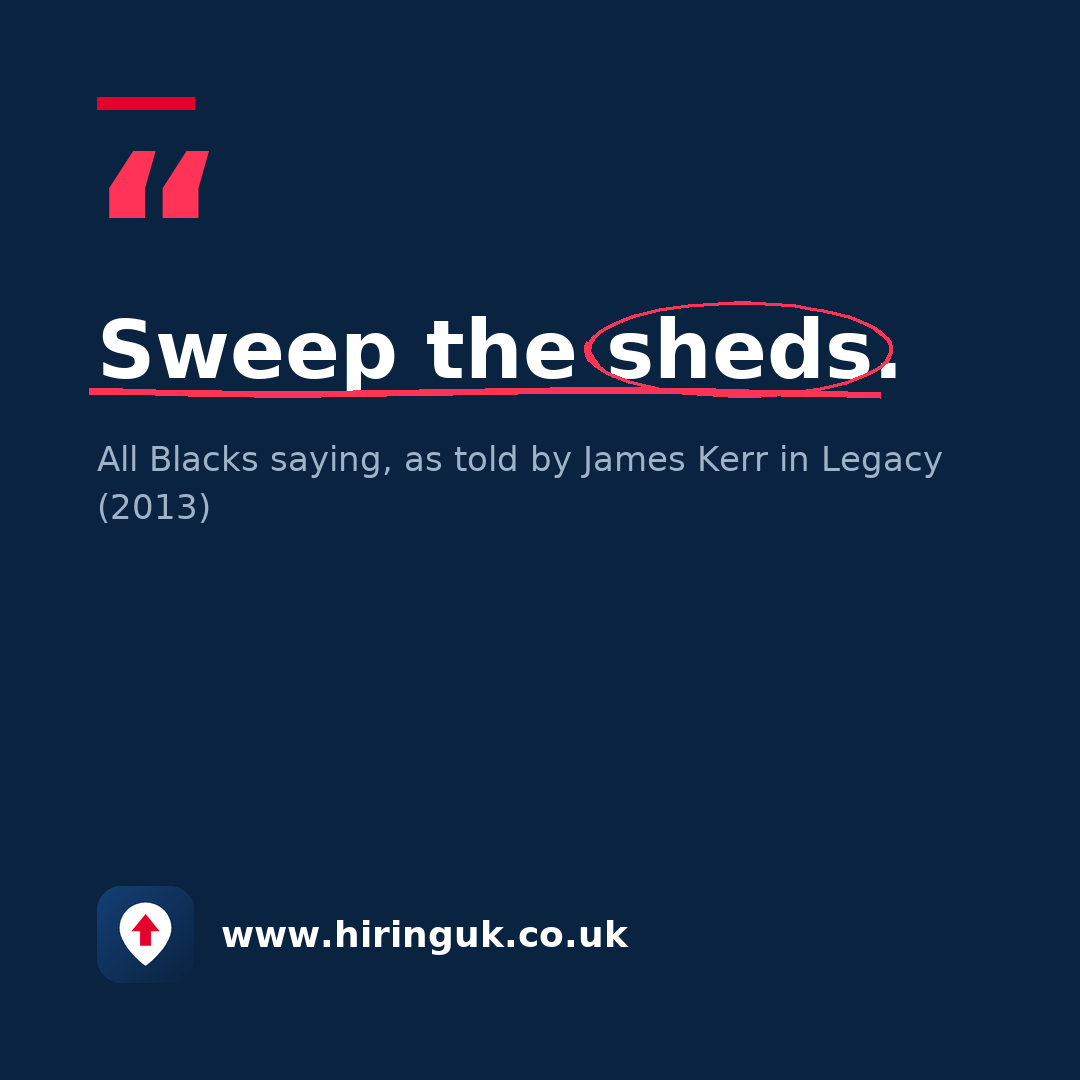 Quote card: Sweep the sheds.