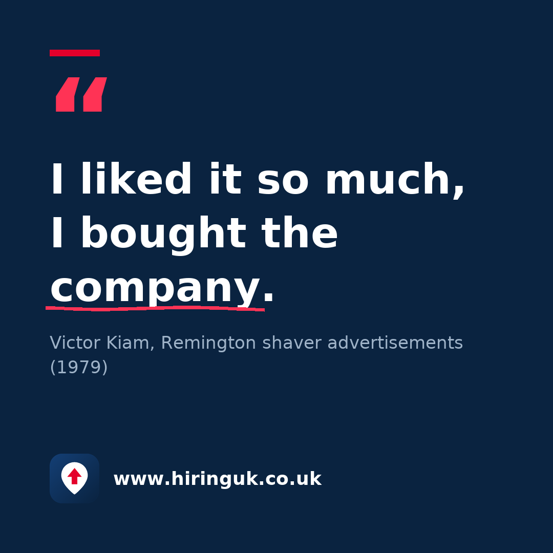 Quote card: I liked it so much, I bought the company.