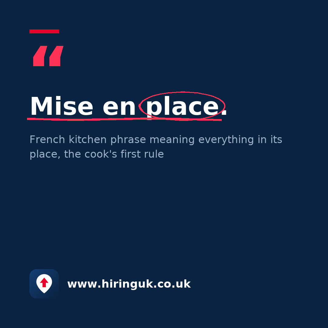 Quote card: Mise en place.