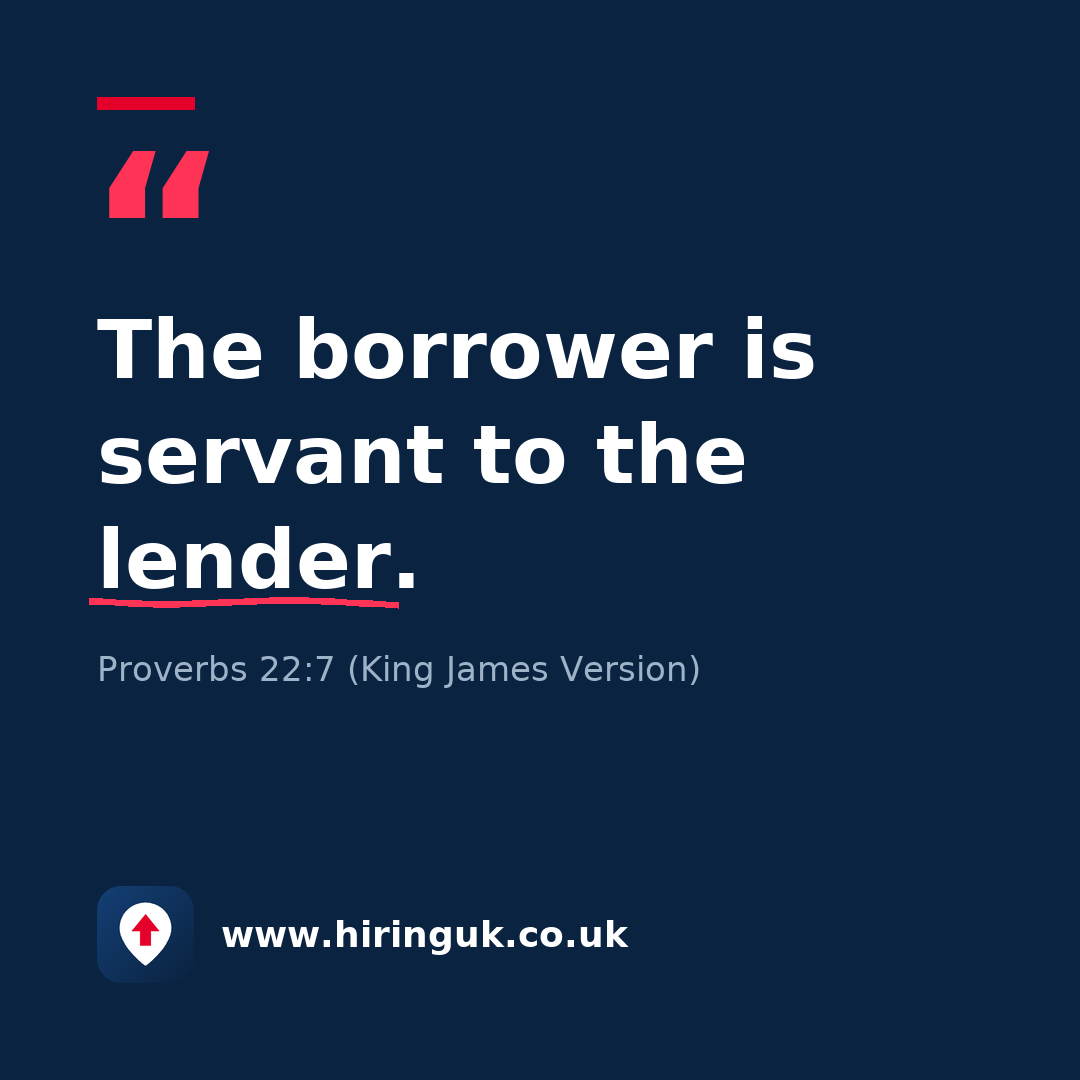 Quote card: The borrower is servant to the lender.