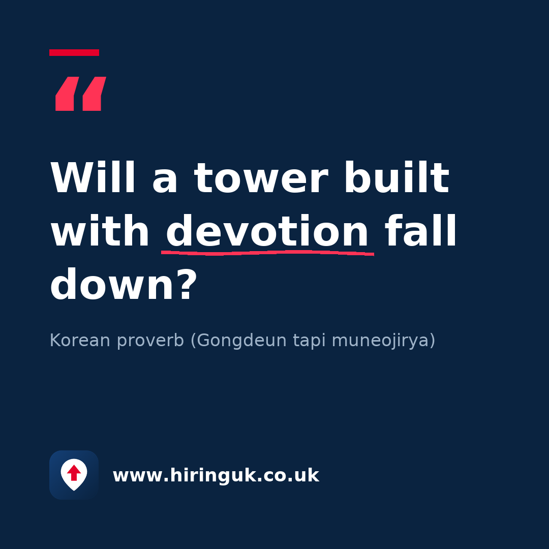 Quote card: Will a tower built with devotion fall down?