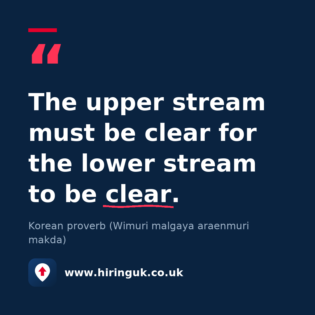 Quote card: The upper stream must be clear for the lower stream to be clear.