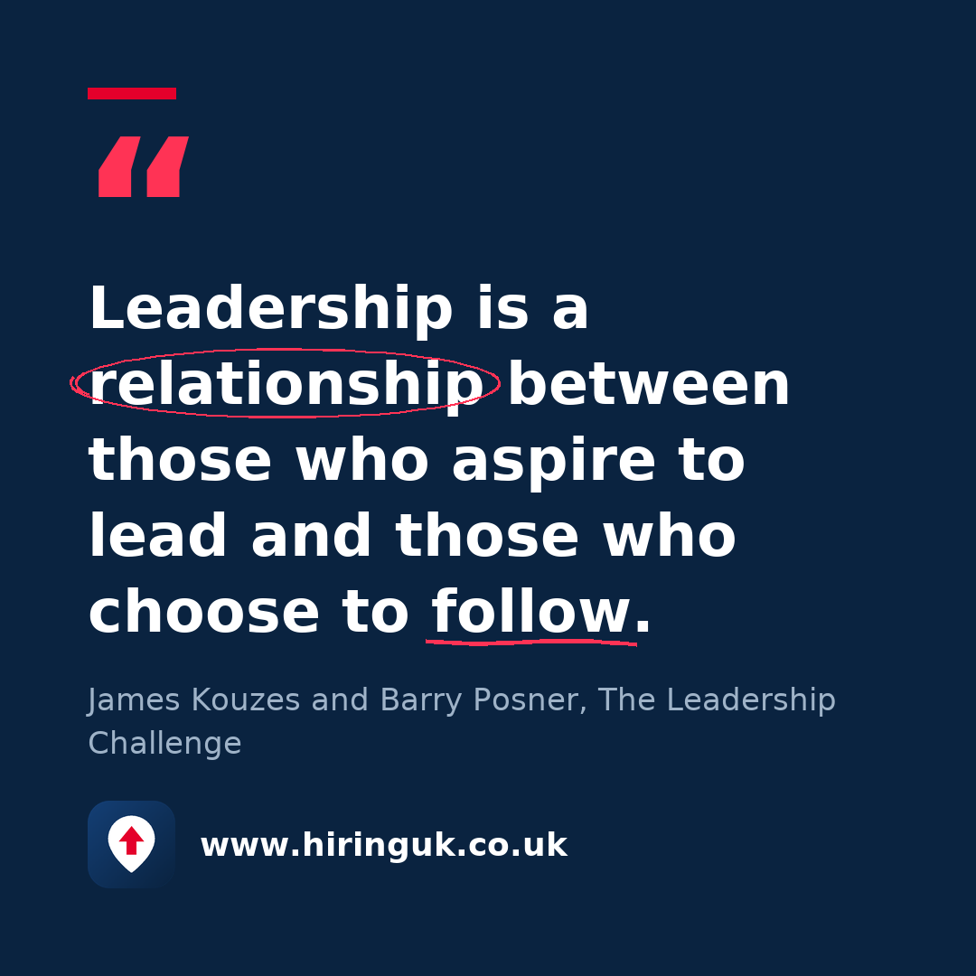 Quote card: Leadership is a relationship between those who aspire to lead and those who choose to follow.