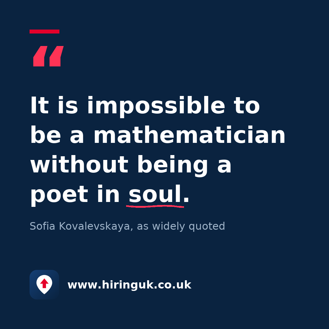 Quote card: It is impossible to be a mathematician without being a poet in soul.