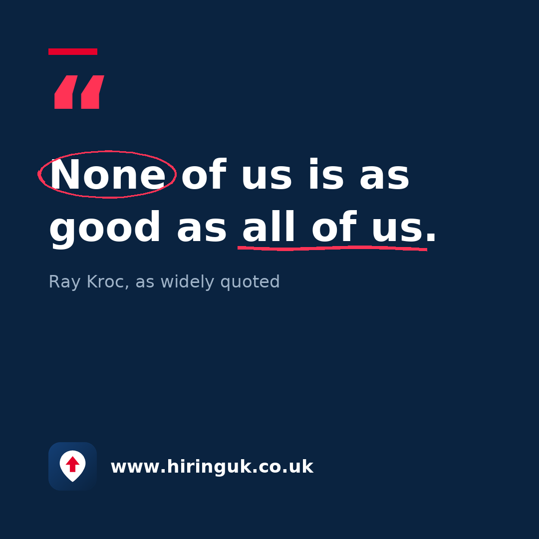 Quote card: None of us is as good as all of us.