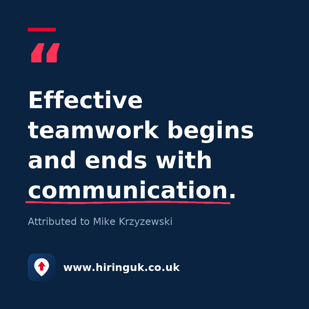 Quote card: Effective teamwork begins and ends with communication.