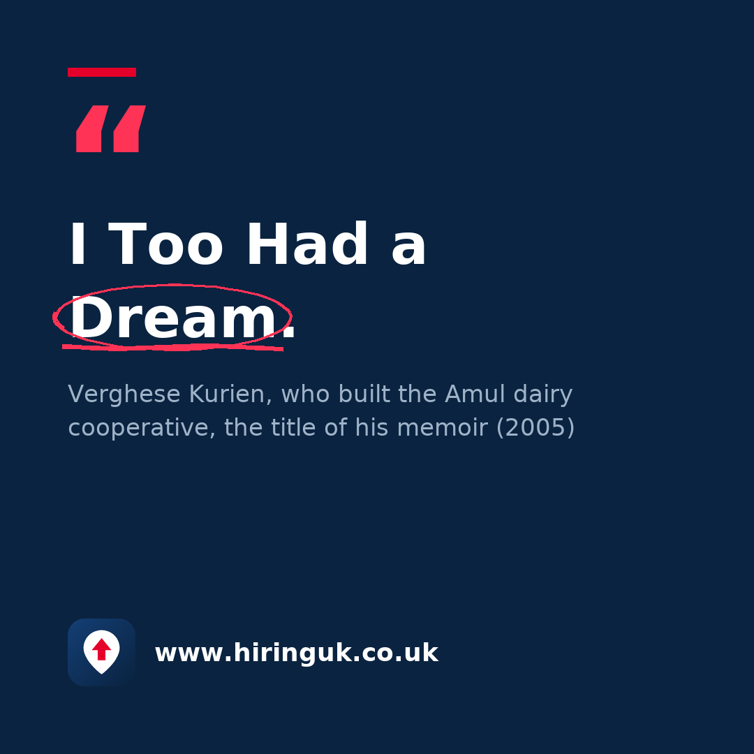 Quote card: I Too Had a Dream.