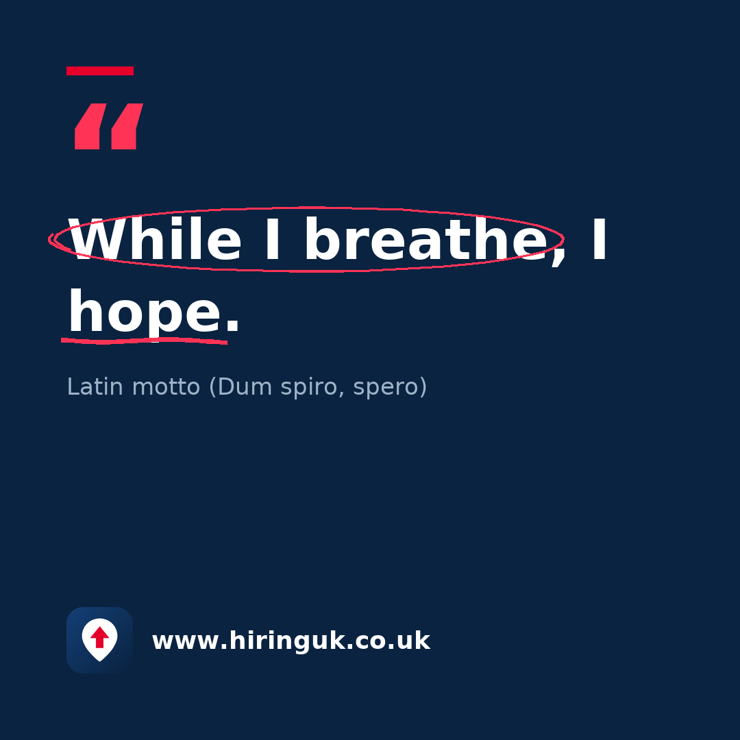 Quote card: While I breathe, I hope.