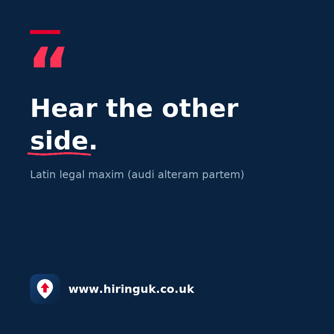 Quote card: Hear the other side.