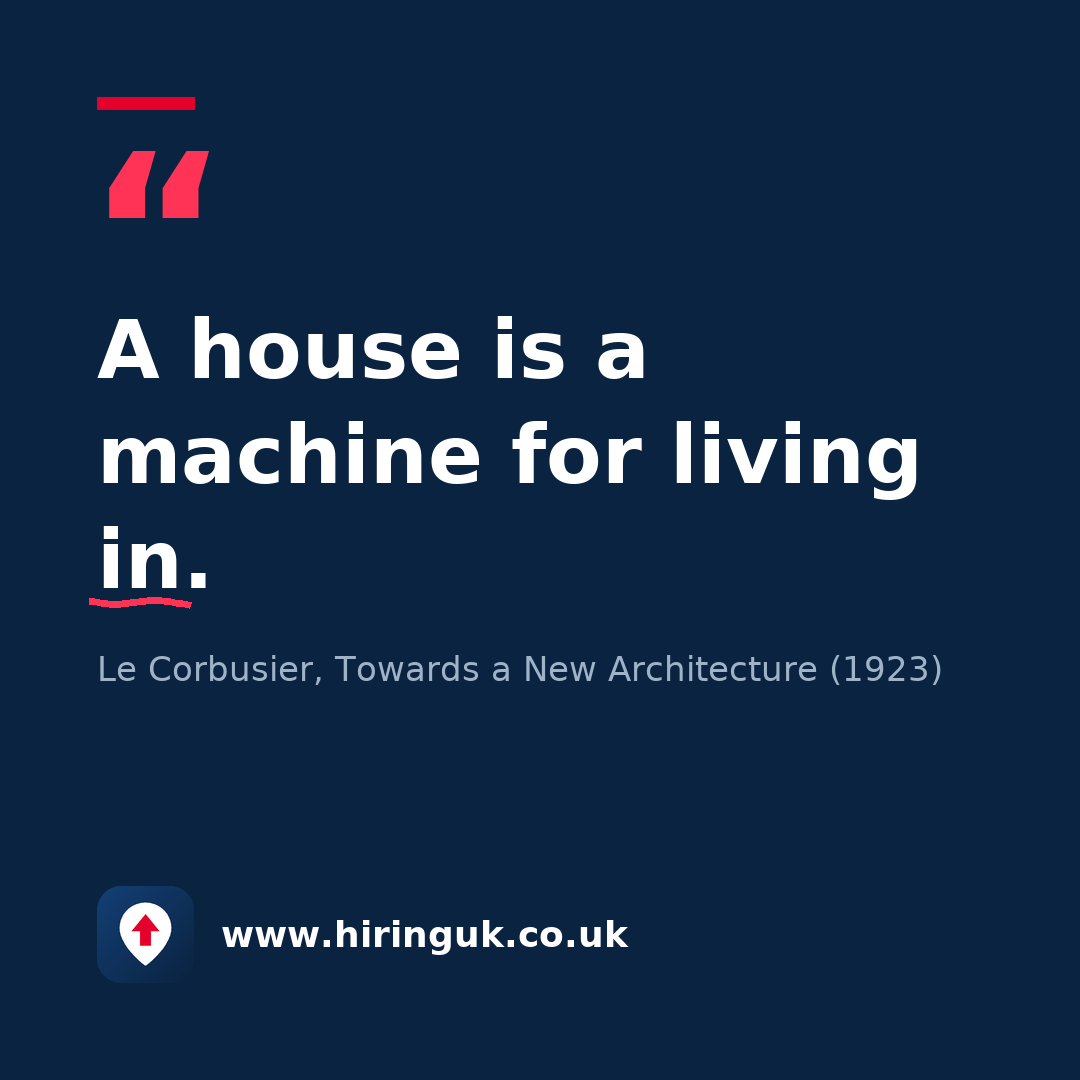 Quote card: A house is a machine for living in.