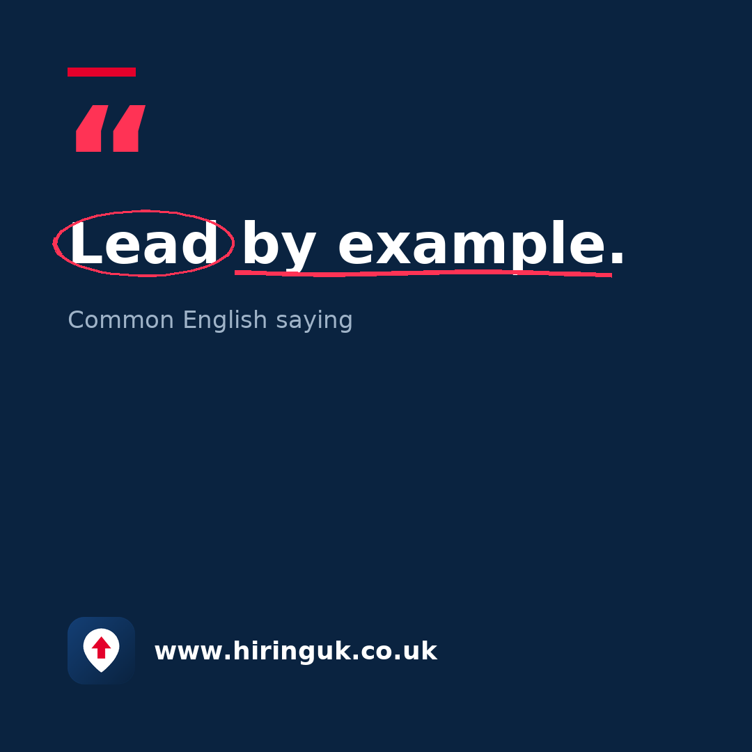 Quote card: Lead by example.