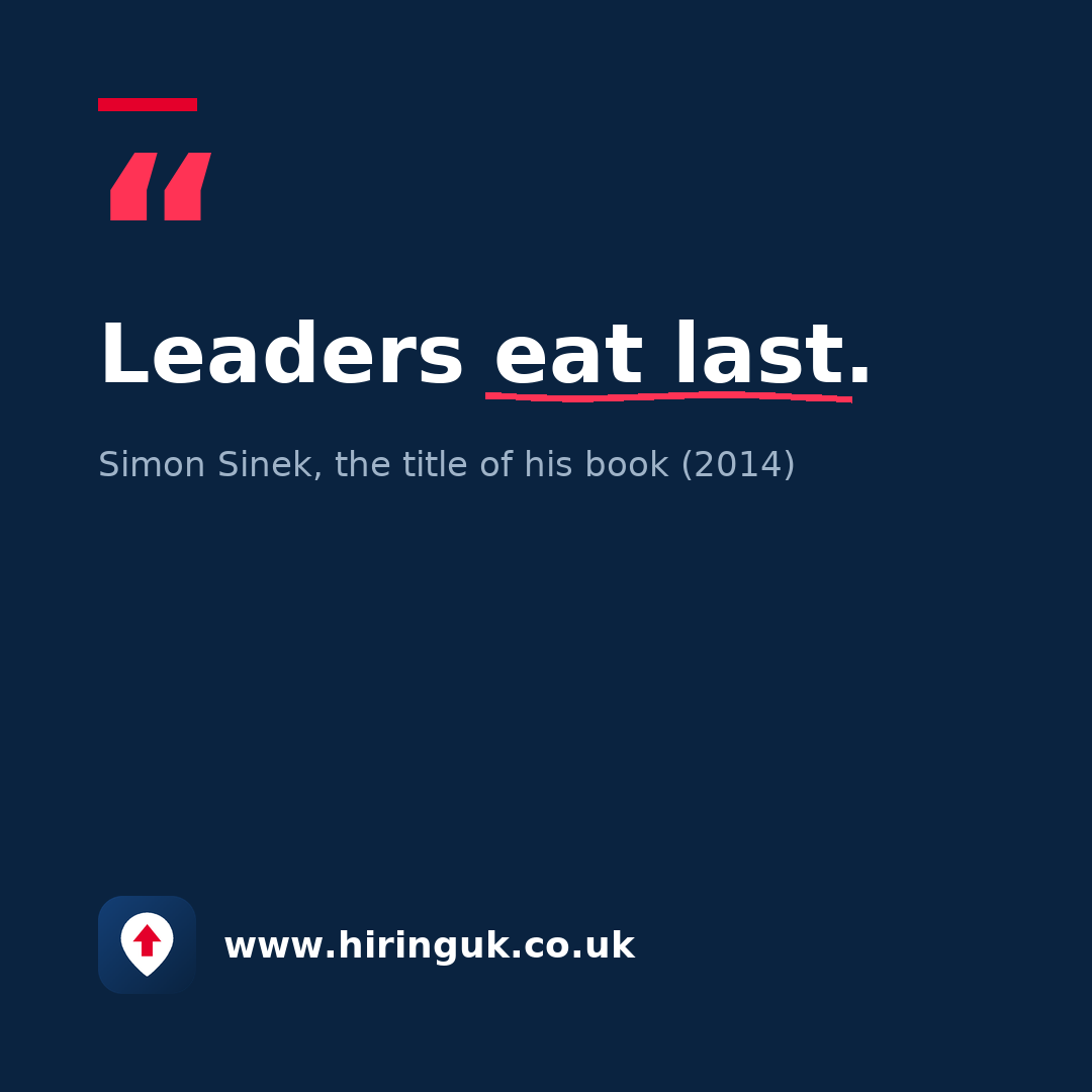 Quote card: Leaders eat last.
