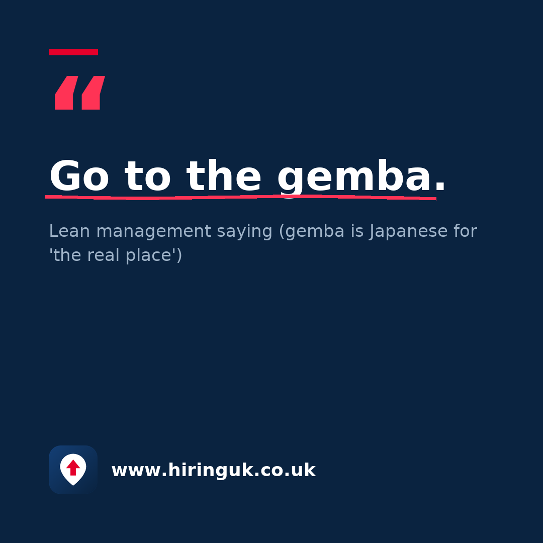 Quote card: Go to the gemba.