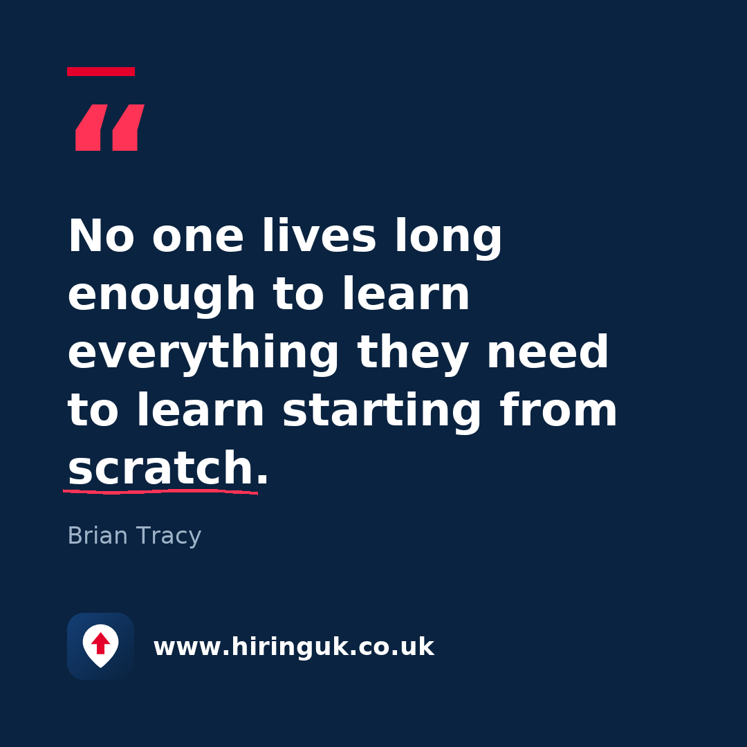 Quote card: No one lives long enough to learn everything they need to learn starting from scratch.