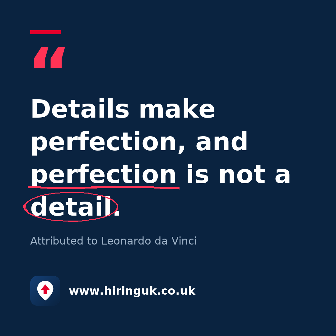 Quote card: Details make perfection, and perfection is not a detail.