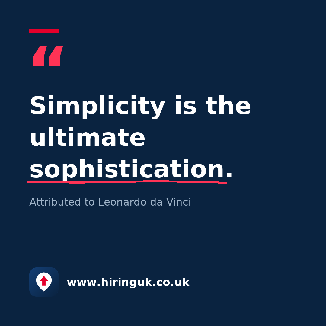 Quote card: Simplicity is the ultimate sophistication.