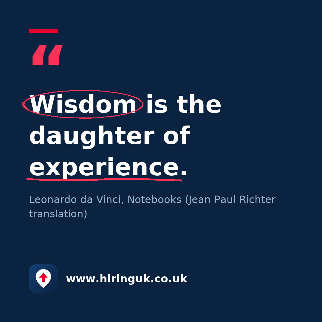Quote card: Wisdom is the daughter of experience.